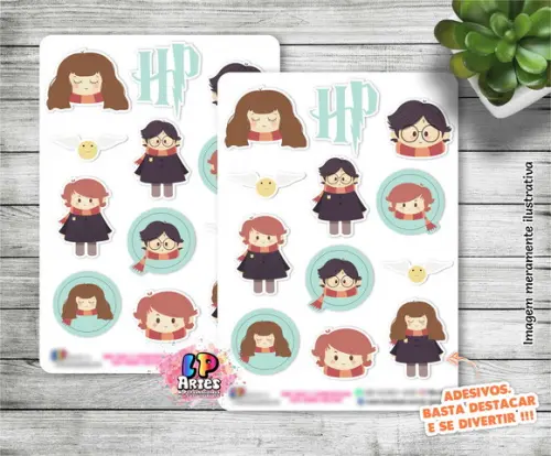 Stickers - Cartela De Adesivos Em Vinil - Harry Potter 3