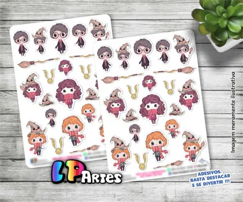 Stickers - Cartela De Adesivos Em Vinil - Harry Potter 2