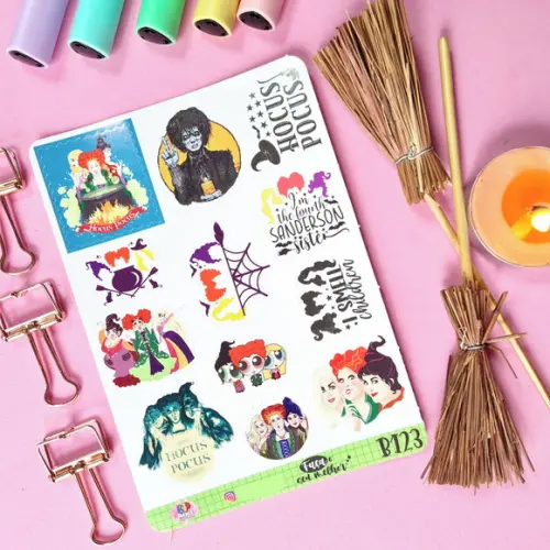 Stickers - Cartela de Adesivos em Vinil - Hocus Pocus