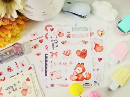 Stickers - Cartela De Adesivos Em Vinil - Love 12