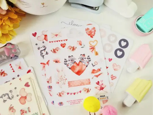 Stickers - Cartela De Adesivos Em Vinil - Love 11