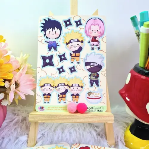 Stickers - Cartela De Adesivos Em Vinil - Naruto Cute 1