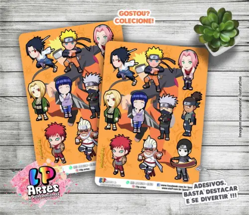 Stickers - Cartela De Adesivos Em Vinil - Naruto