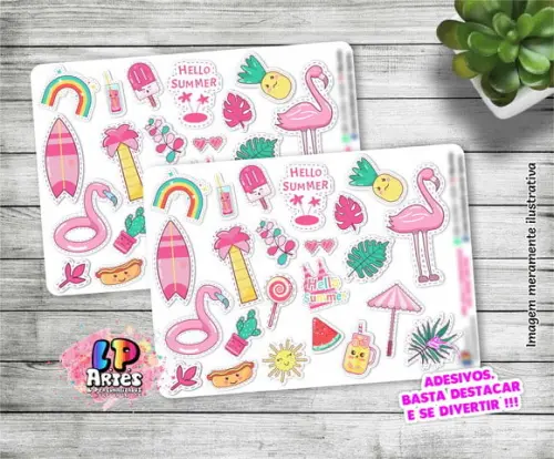 Stickers - Cartela De Adesivos Em Vinil - Summer 2