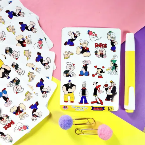 Stickers - Cartela de Adesivos em Vinil - Popeye