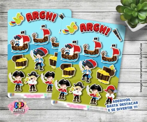 Stickers - Cartela De Adesivos Em Vinil - Piratas