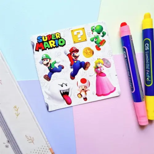 Stickers - Cartela de Adesivos em Vinil - Super Mario