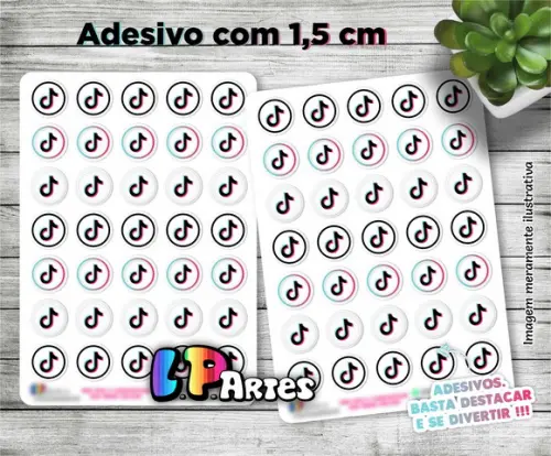 Stickers - Cartela De Adesivos Em Vinil - Tik Tok