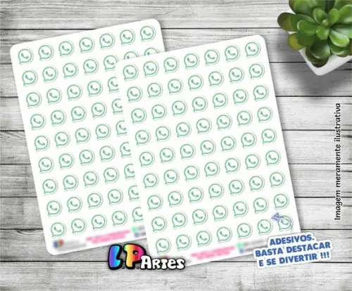 Stickers - Cartela De Adesivos Em Vinil - Whats Simbol