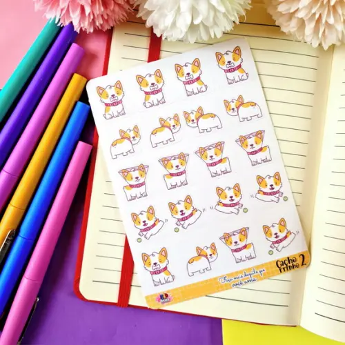 Stickers - Cartela De Adesivos Em Vinil- Cachorrinhos 2