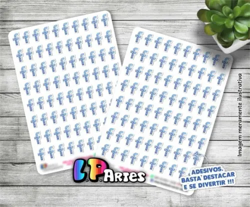 Stickers - Cartela De Adesivos Em Vinil- Facebook