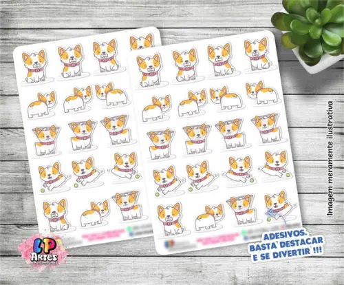 Stickers - Cartela De Adesivos Em Vinil- Cachorrinhos 2