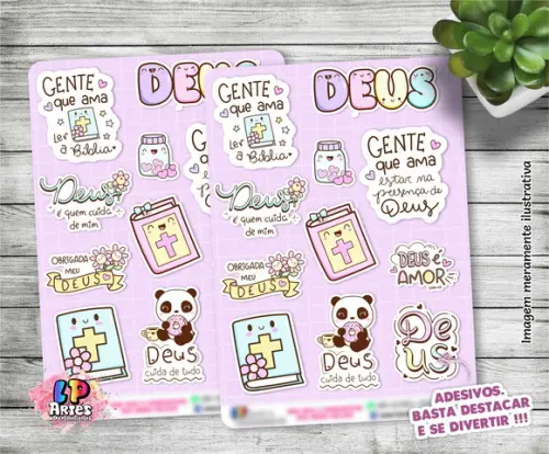 Stickers - Cartela De Adesivos Em Vinil- Gente Que Ama Deus