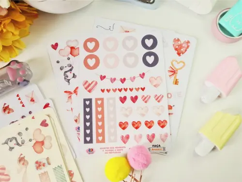 Stickers - Cartela De Adesivos Em Vinil- Love 14