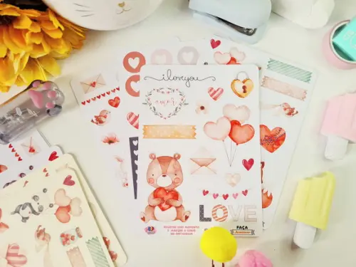 Stickers - Cartela De Adesivos Em Vinil- Love 13