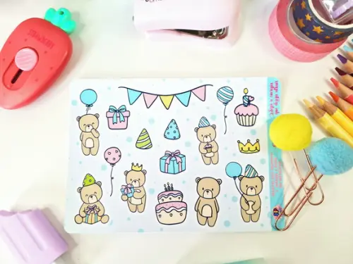 Stickers -cartela De Adesivos Em Vinil - Feliz Aniversário 1