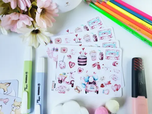 Stickers Em Vinil - Cartela De Adesivos - Love 09
