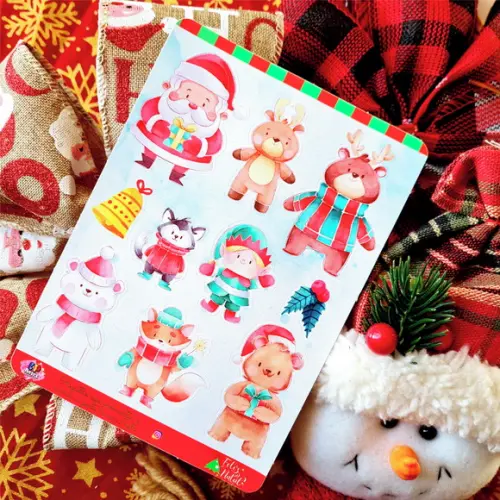Stickers em Vinil - Cartela de Adesivos - Natal