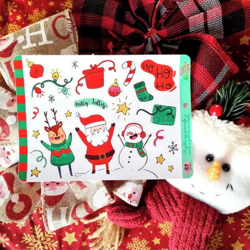 Stickers em Vinil - Cartela de Adesivos - Natal