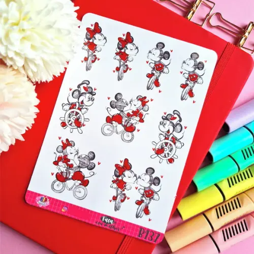 Stickers em Vinil - Love Mickey e Minnie