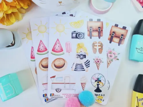 Stickers Em Vinil- Cartela De Adesivos - Férias 5
