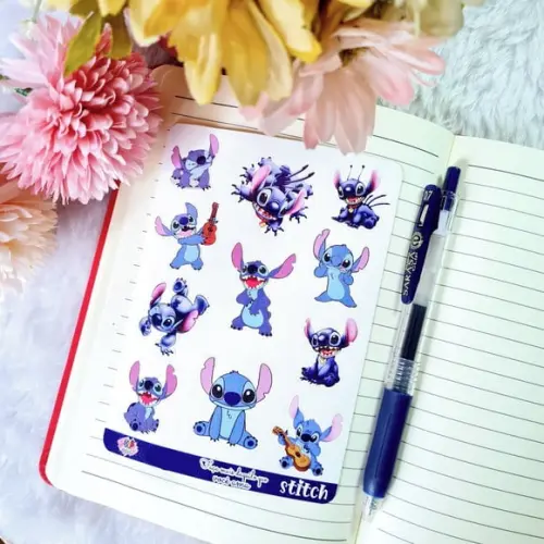 Stitch - Cartela de Adesivos em Vinil