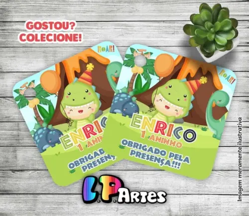 Tag Agradecimento - Dino Baby Cute