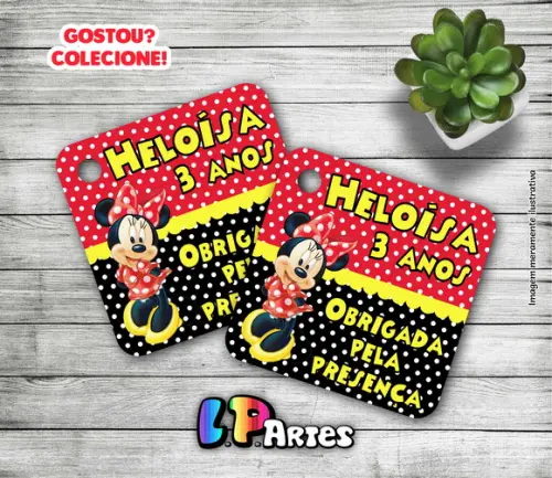Tag Agradecimento - Minnie Vermelha