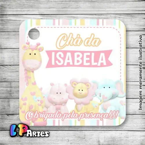 Tag Agradecimento - Safári Rosa