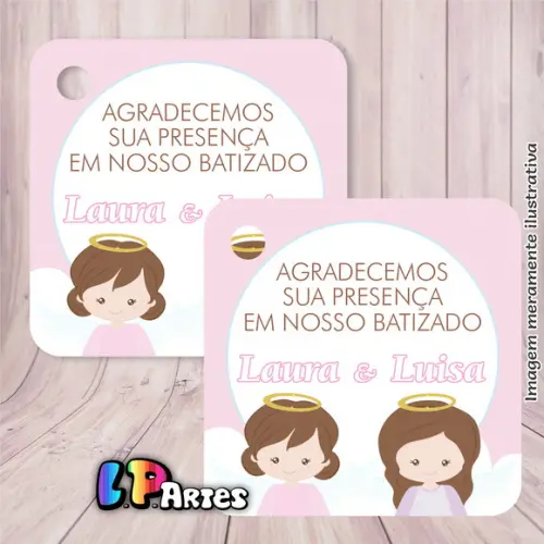 Tag Agradecimento -anjo Batismo Batizado