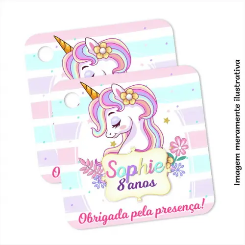 Tag Agradecimento - Unicórnio