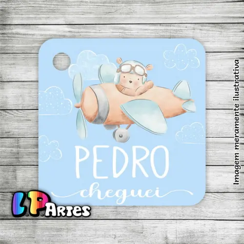 Tag Agradecimento - Ursinho Aviador