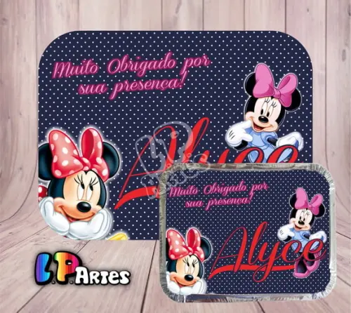 Tampa Personalizada para Marmita Minnie Azul