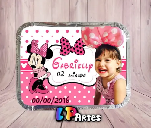 Tampa Personalizada para Marmita Minnie Rosa