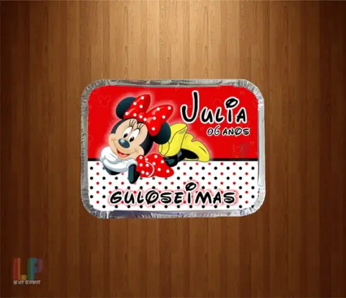 Tampa Personalizada para Marmita Minnie Vermelha
