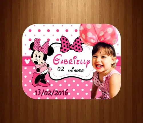 Tampa Personalizada para Marmita Minnie Rosa