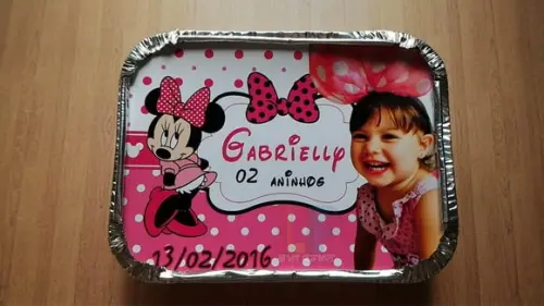 Tampa Personalizada para Marmita Minnie Rosa