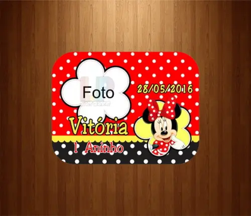 Tampa Personalizada para Marmita Minnie Vermelha