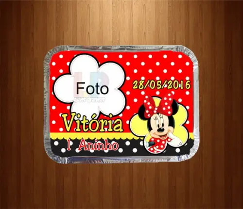 Tampa Personalizada para Marmita Minnie Vermelha