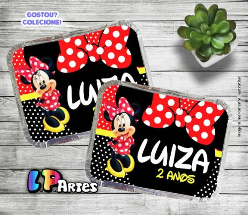Tampa Personalizada para Marmita Minnie Vermelha