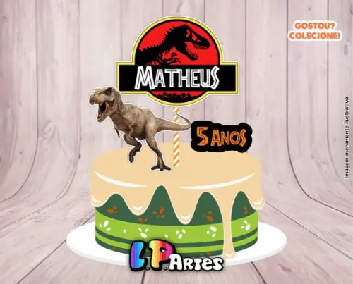 Topo de Bolo - Dinossauro Rex