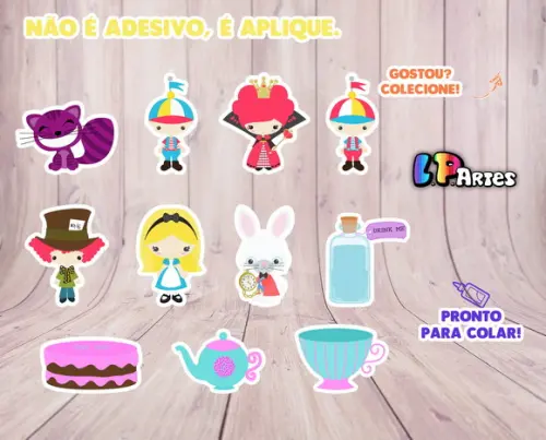 Topper Alice no País das Maravilhas Cute