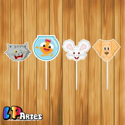 Topper p/ Docinho Animais Cúmplices de Um Resgate