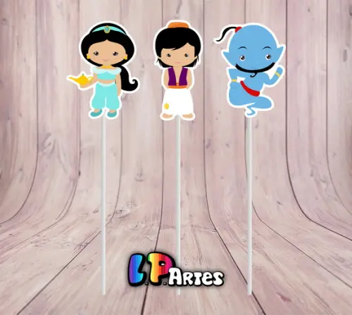 Topper para Docinho Aladdim Jasmine Cute