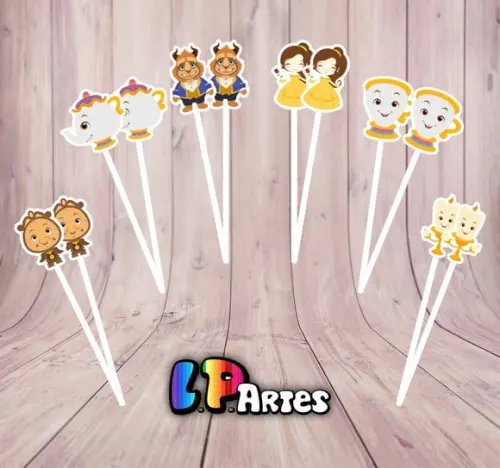 Topper para Docinho a Bela e a Fera Cute