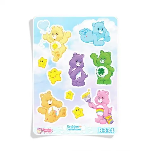 Ursinhos Carinhosos Cartela de Adesivos Care Bear