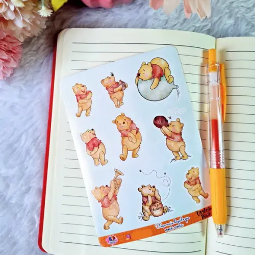 Ursinho Pooh - Cartela de Adesivos em Vinil