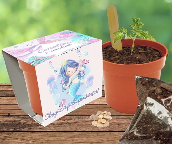 Lembrancinha Pequena Sereia - Ariel -Kit Plantio Personalizado
