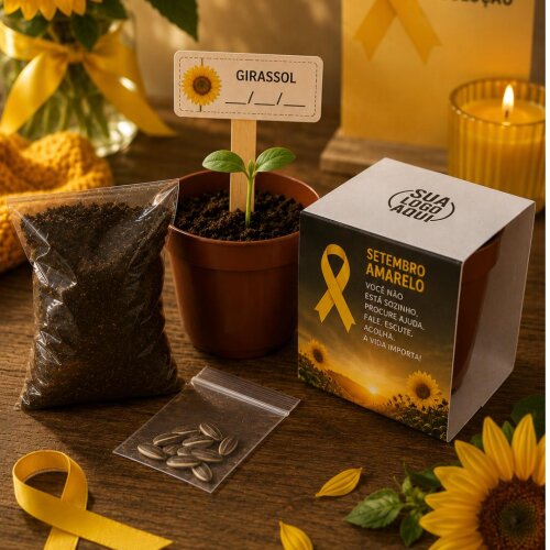 Brinde para Setembro Amarelo - Lembrancinha Kit Plantio