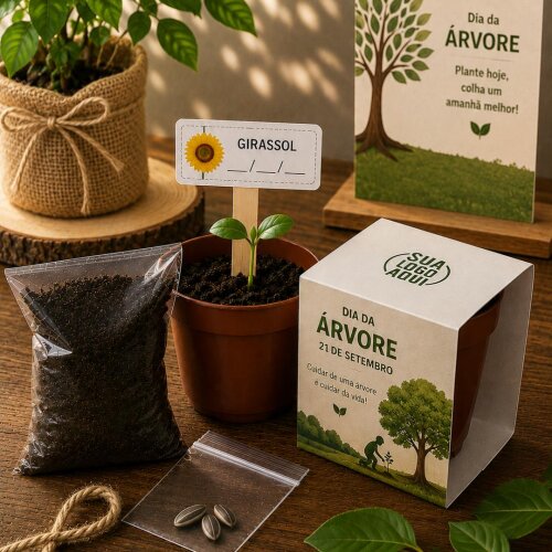 Brinde para Dia da Árvore - Lembrancinha Kit Plantio